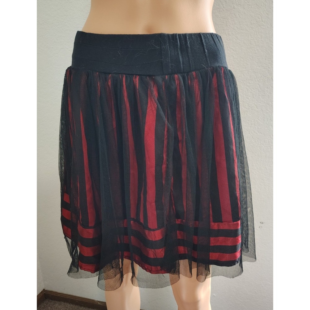 Disney D-Signed Red Black Striped Tulle Skirt - Girls Size XL
